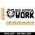 thumbnail image 2 of Beautiful Work Bee Teacher Student School Self-Inking Rubber Stamp Ink Stamper - Brown Ink - Small 1-1/2 Inch, 2 of 7