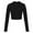 Black, variant on GigrtiJin Women's Collar V Neck Long Sleeve Shirt Solid Color Slim Cotton Comfy Crop Tops Casual Fashion Basic Blouse