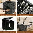 thumbnail image 6 of Elitezip Cat Houses for Indoor Cats, Hand-Woven Rattan Cat Litter Medium Large Pet Cats, Cat Bed with Rattan Ball and Soft Cotton Washable Cushion, 15.75x15.75x15.75 Inches, Rattan Cat Cave Black, 6 of 7