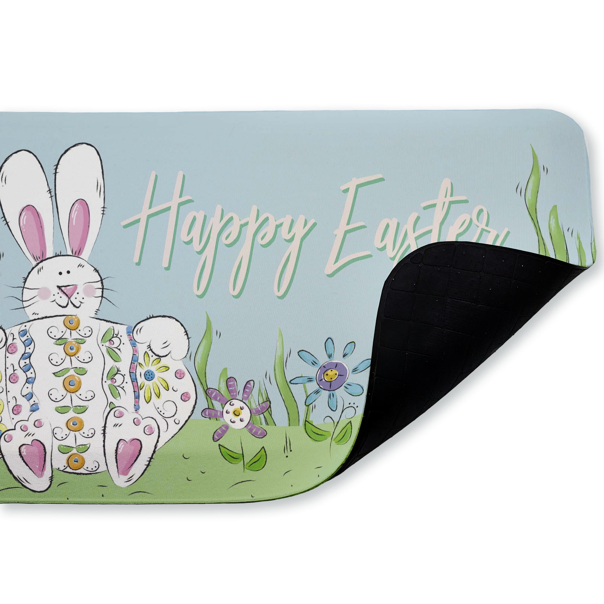 Stupell Industries Happy Easter with Florals Printed Anti-Fatigue Floor Mat, design by Deidre Mosher