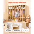 thumbnail image 2 of KFFKFF 8-Section Wooden Kids Coat Locker, Toddler Cubby Storage Organizer with 16 Hooks & Anti-Tip Kit, Modern Coat Cubbies with 16 Small Open Compartments for Home, Kindergarten, Daycare, 2 of 9