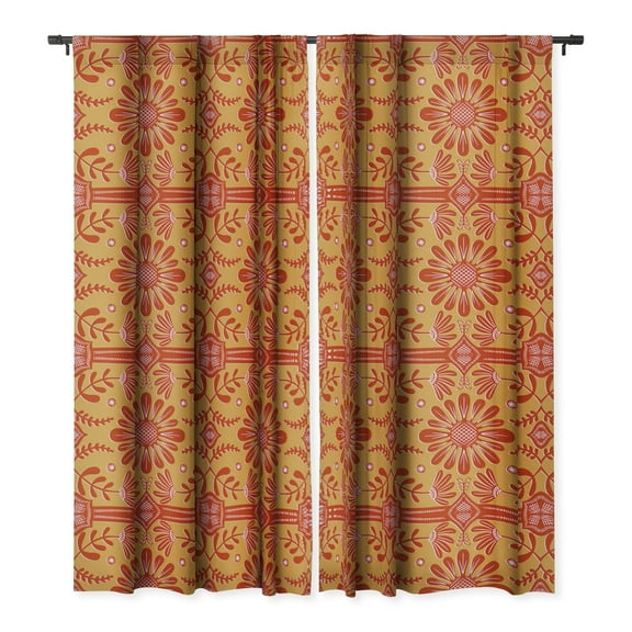 Society6 Sewzinski Boho Florals Single Panel Room Darkening Window Curtain 50" x 84"