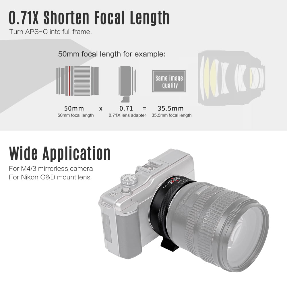 Buy Viltrox NF M43X 0.71X Lens Mount Adapter Ring Focal Reducer Speed 8