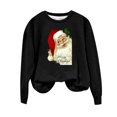 thumbnail image 2 of EGNMCR Chandail en Molleton de Noël pour Femmes Col Rond Manches Longues Mode Imprimé Sans Capuche, 2 of 4