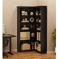 thumbnail image 5 of Homhougo Farmhouse Bookshelf Corner Bookcase 72.8” Large Bookcase Wood Bookshelf Tall L Shaped Bookshelf 5 Tier Corner Shelf Display Rack Etagere Shelf Storage for Office Bedroom (Full Panel, Black), 5 of 9