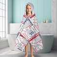thumbnail image 6 of Baseball Terms and Icons Pattern Hooded Bath Towel，60"x35" for Ages 3 To 12 Kids, Quick Dry Lightweight Soft Microfiber Hood Beach Towel Cover Up for Kids, 6 of 7