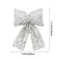thumbnail image 3 of Btomtd 11.81"x7.87" Sequined Bow Pendants for Christmas Tree and Window Display Decorations Sparkling Holiday Ornaments and Festive Bows for Seasonal Arrangements, Silver, 3 of 7