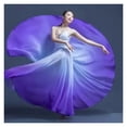 thumbnail image 4 of Women Dance Training Skirt Gradient Elegant Performance Swing Skirt Wrap 720 Degree Skirt, 4 of 6