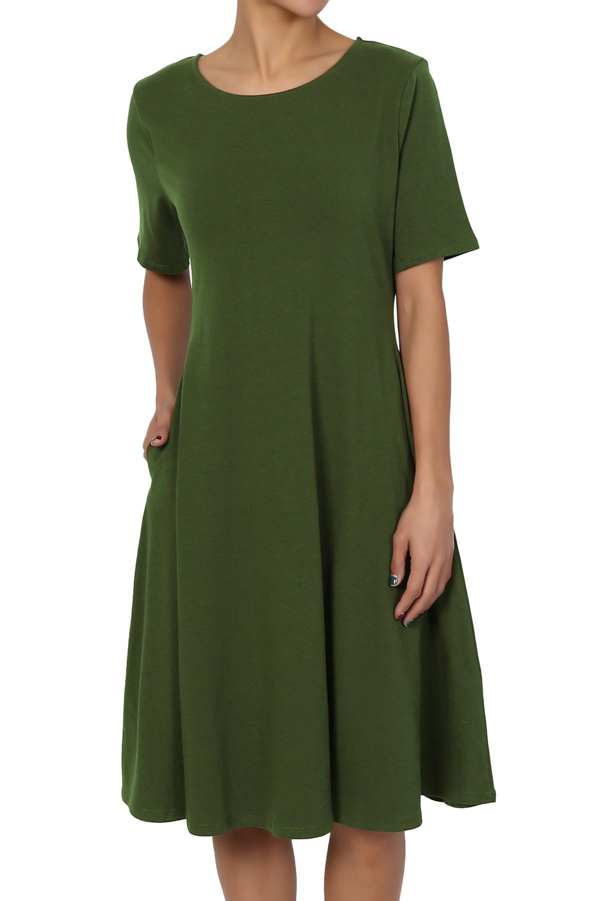women's short sleeve fit and flare dress