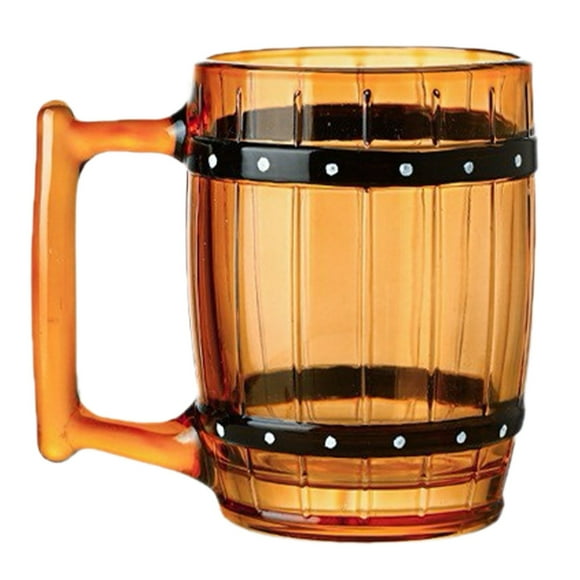 Hearth & Gear Large Barrel Mug Glass Mug With Handle For Home Bar Drinking Wooden Mug Set for Women Small Face World Market Stacking Mugs Glasses 32 Coffee Mug Set with Words Dinner Glasses Reusable
