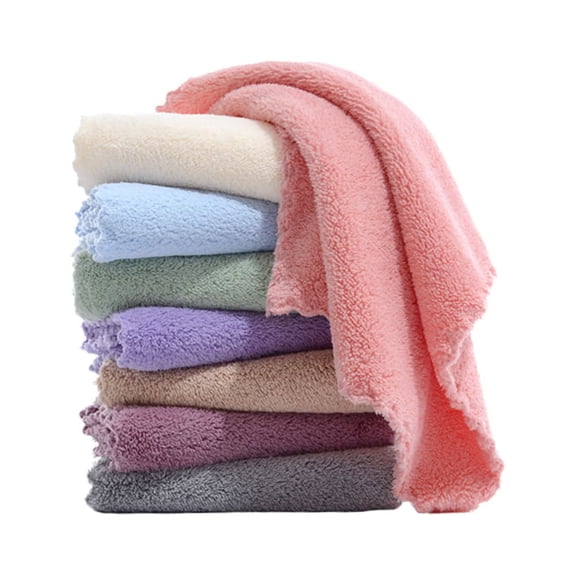 NICERIO 8Pcs Bathroom Hand Towel Hand Towel Coral Fleece Wiping Solid Color for Adults Bathroom Use