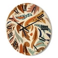 thumbnail image 3 of Designart 'Baroque Inspired Stylized Doodles Shapes' Bohemian & Eclectic Wood Wall Clock, 3 of 5