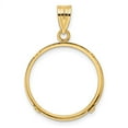 thumbnail image 3 of 14k Yellow Gold Plain Edge Prong Setting Coin Bezel Pendant Mounting - Fits 20.2mm, 3 of 4