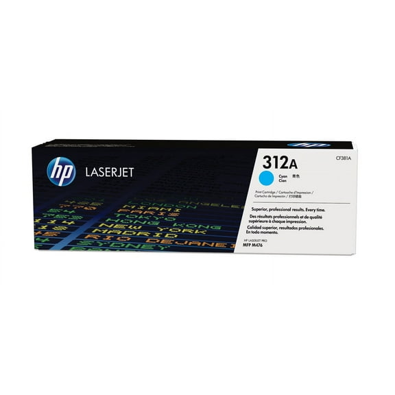 HP 312A Cyan LaserJet Toner Cartridge, ~2,700 pages, CF381A