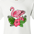 thumbnail image 4 of Inktastic Flamingo with Tropical Flowers Youth T-Shirt, 4 of 5