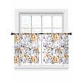 thumbnail image 2 of Vintage Orange Sheer Curtains 45 Inches Long 2 Panels Gray Wildflowers Leaves Abstract Botanical Light Filtering Semi Sheer Window Curtains Drapes for Bedroom Living Room 52"x45", 2 of 7