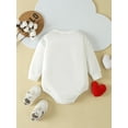 thumbnail image 3 of KelaJuan Baby Bubble Romper Long Sleeve Round Neck Letter Heart Embroidery Bodysuit Valentine’s Day Playsuit, 3 of 6