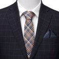 thumbnail image 2 of Gray Plaid Men's Tie, 2 of 5