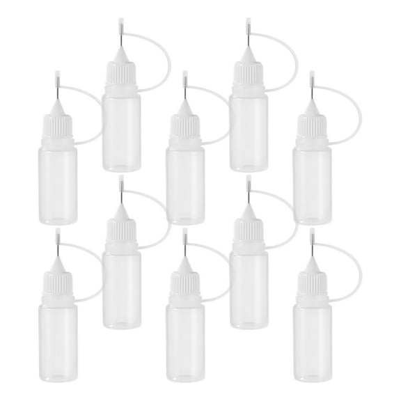 HOMEMAXS 10pcs Pointed Tip Applicator Bottles Plastic Squeeze Bottles for Precise Liquid Dispensing Empty Glue and Oil Bottles with Fine Tips 10ml