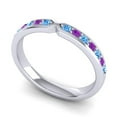 thumbnail image 2 of 0.30 Carat Shiny Round Cut Blue Topaz & Amethyst Gemstone Engagement Eternity Band for her Solid 18K White Gold Size 5.5 by Diamond-Capitals, 2 of 8