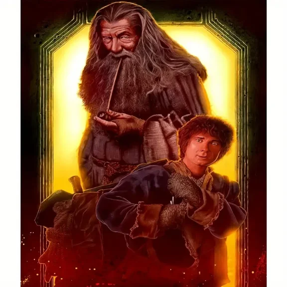 The Lord of The Rings 5D Diamond Painting Tools for Adults DIY Diamond Art Tools for Beginners with Round Full Diamond Diamond Gemstones Home Wall Painting Art Decoration Gift Artwork