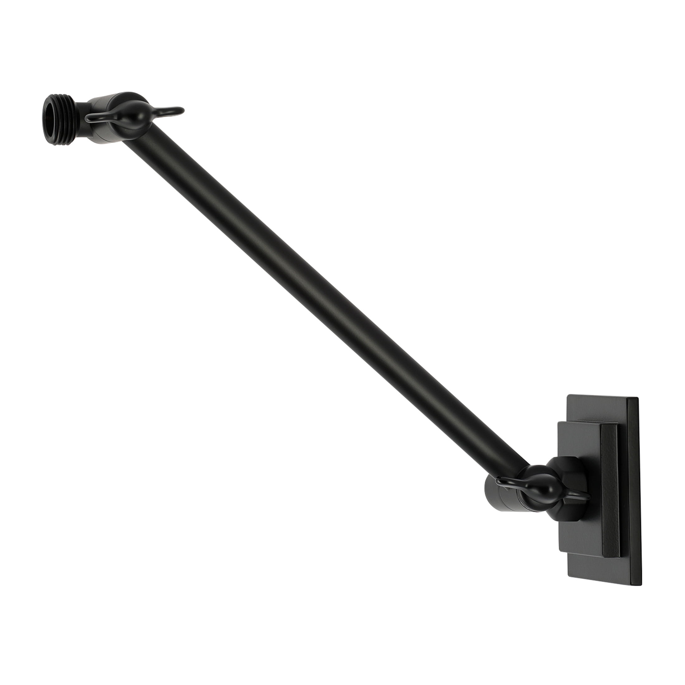 Kingston K153AK30 Claremont 10" Adjustable High-Low Shower Arm with Square Flange, Matte Black