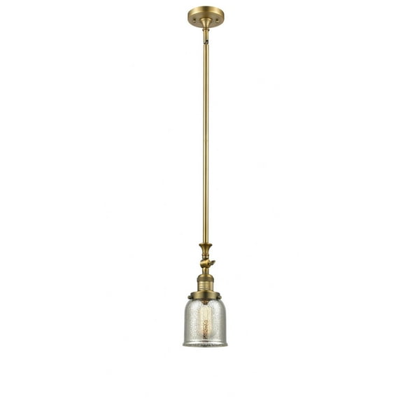 206-BB-G58 Innovations Lighting Bell - 1 Light Stem Hung Tiltable Mini Pendant In Industrial Style-14 Inches Tall and 5 Inches Wide-Brushed Brass