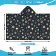 thumbnail image 2 of Dark Blue Sun Moon Star Pattern Hooded Bath Towel，60"x35" for Ages 3 To 12 Kids, Quick Dry Lightweight Soft Microfiber Hood Beach Towel Cover Up for Kids, 2 of 7