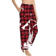 thumbnail image 6 of Salouo Christmas Tree Buffalo Plaid Print Women's Pajama Pants Casual Loose Sweatpants PJs Flowy Pants Drawstring Palazzo for Women Wide Leg Pants Lounge Pajama -X-Large, 6 of 8