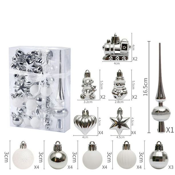 Christmas Tree Ornament, 34pcs Christmas Tree Decoration Set Red Green Gold Christmas Ball