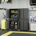 thumbnail image 2 of STANI Metal Garage Storage Cabinets with Drawer, 4 Doors Tool Storage Cabinet with 2 Adjustable Shelves, 73"H Rolling Steel Locking Cabinet for Garage Utility Room Home Office (Black, 4 Wheel), 2 of 10