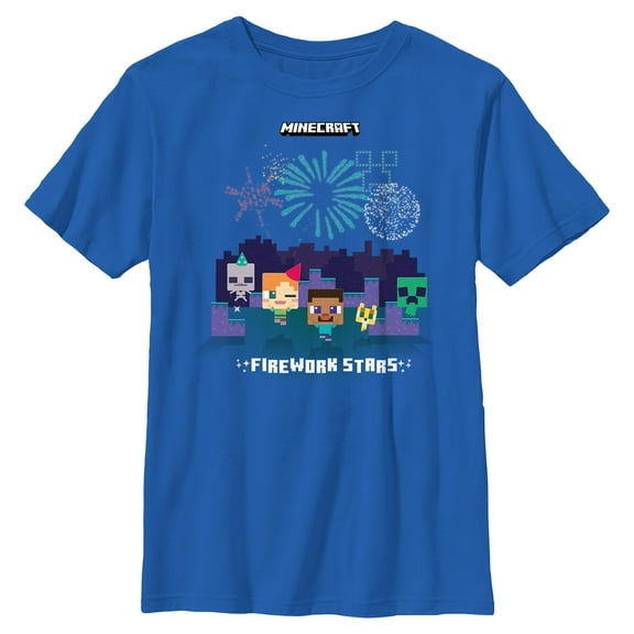 Boys Minecraft Firework Stars T Shirt