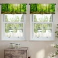 thumbnail image 2 of LALILO Kitchen Curtain Valance Wooden And Asian Bamboo Rod Pocket Window Curtain 52"x 18" Set of 2, 2 of 5