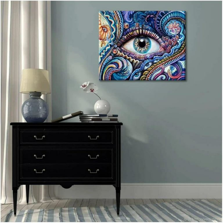 TISHIRON Paint by Numbers for Adults,16x20 inch Canvas Wall Art Colored Eye  Partial Close-up Oil Painting by Numbers Kit for Home Wall Decor