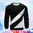 thumbnail image 2 of Men Winter Casual Color Block Round Neck Pullover Sweater Soft Comfortable Lined Shirt Casual Fall Pullover Long Sleeve Crewneck Loose Tops, 2 of 4