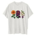 thumbnail image 5 of Raglan Sleeve Tops For Women Floral Print Tshirts Women Crew Neck Short Sleeves Tees Swing Flare Top for Leggings Casual Comfy Tunic Tops For Women Basic Loose Fit T-Shirts, 5 of 6
