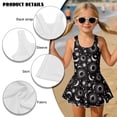 thumbnail image 6 of Xoenoiee Sun Moon Star Print Girls One Piece Swimsuits Sleeveless Swim Dress for Girls Hawaiian Skirted Bathing Suit Summer Swimwear, Size 3-4 Years, 6 of 7