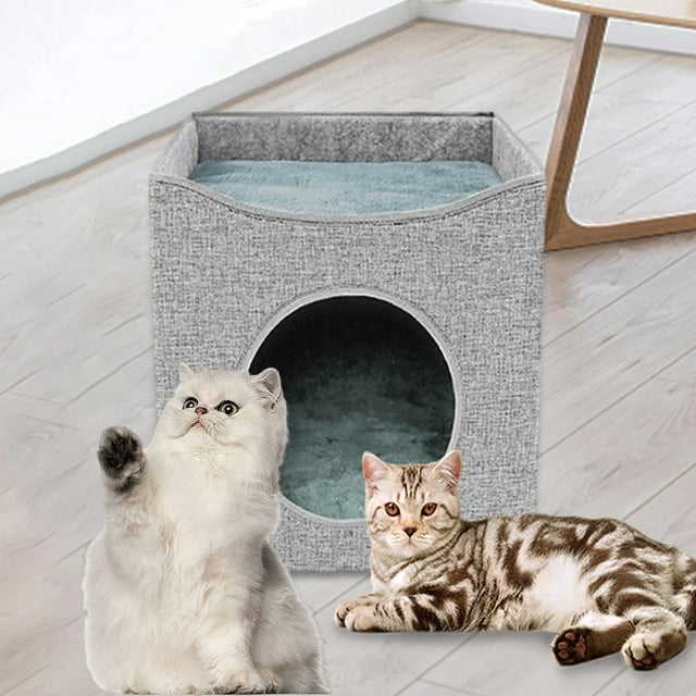 Cama para Gatos Escondite Suave con Cojín Extraíble de Doble Cara Fernando
