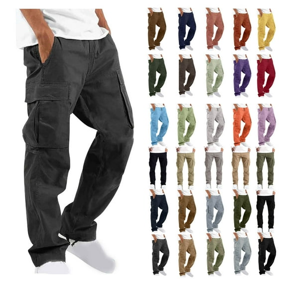 cllios Cargo Pants for Men Big and Tall Athletic Pants Outdoor Military Trousers Fitness Workout Cargo Pants Multi Pockets