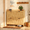 Oak, variant on Leumius Modern Fence Shoe Cabinet with 4 Flip Drawers, Sleek Space-Saving Entryway Organizer for Living Room Oak