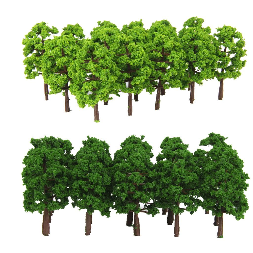 10pcs 1:150 HO N Scale Plastic Model Trees Train Railroad Scenery Landscape 
