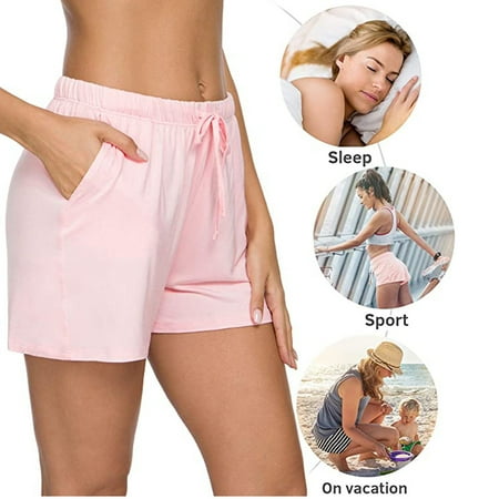 

Leylayray Womens Pants Women Pajama Shorts Soprt Pants Sleep Shorts Pajama Bottoms Pink L