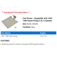 thumbnail image 2 of Fuel Screen - Compatible with 1984 - 1988 Toyota Pickup 2.4L 4-Cylinder 1985 1986 1987, 2 of 2