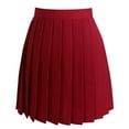 thumbnail image 3 of MIXUE Womens Skirts Solid Color High Waist Pleated Mini Flared Casual Stylish A Line Summer Skirt Sportwear,Red,XL, 3 of 3