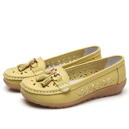 

Women Flats Summer Women Genuine Leather Shoes With Low Heels Slip On Casual Flat Shoes Women Loafers Soft Nurse Ballerina Shoes