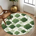 thumbnail image 2 of Round Area Rug 6 Ft, Sage Green Geometric Moroccan Washable Non-Slip Circle Carpet for Living Room/Bedroom, Abstract Art Ombre Modern Low-Profile Indoor Mats Collection Rugs for Residential, 2 of 8