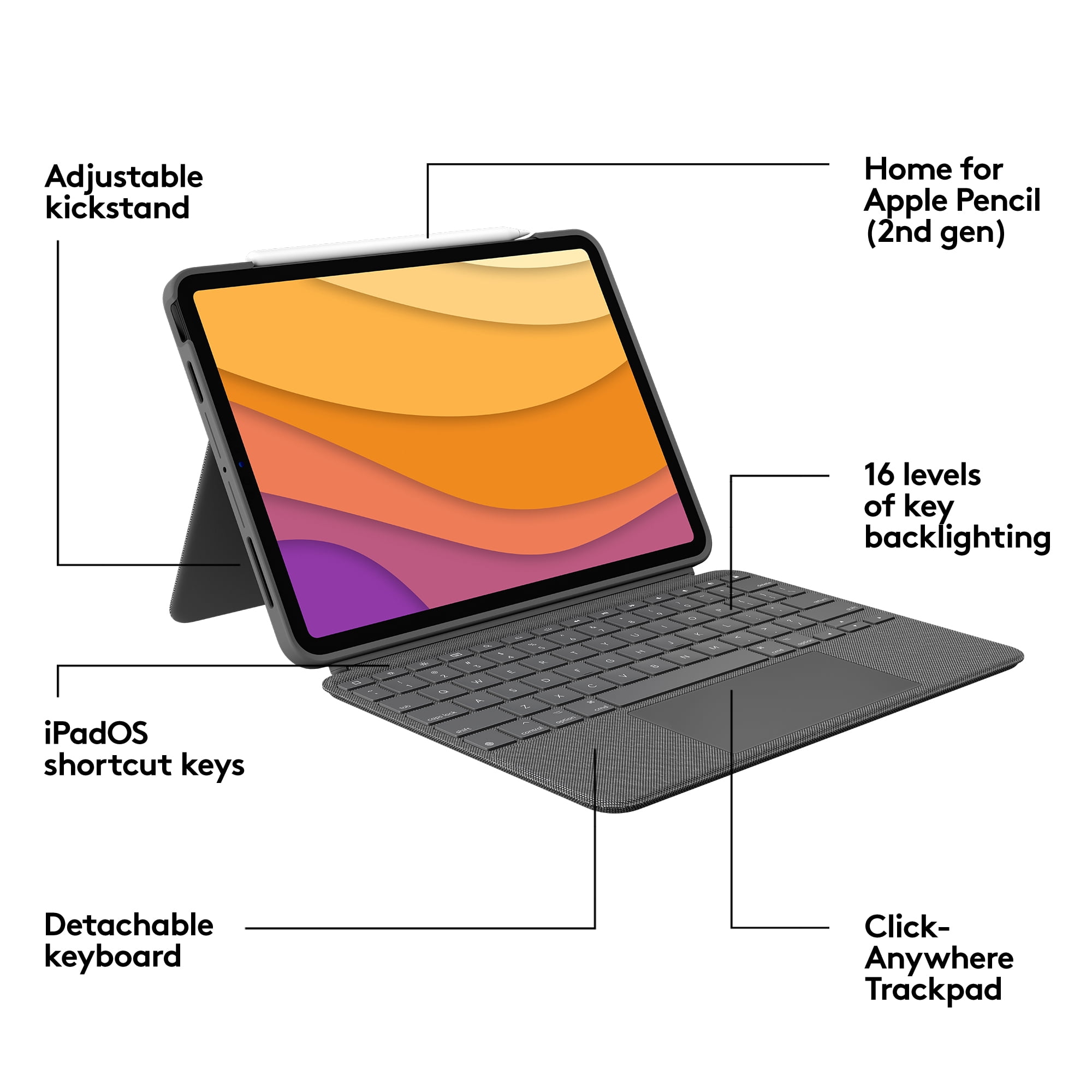 Logitech Combo Touch iPad Air (4th, 5th gen - 2020, 2022) Keyboard 