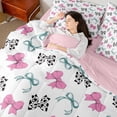 thumbnail image 4 of Homewish Cartoon Bow Tie 7-Piece Twin Bedding Set - Blue Pink Cow Print, 4 of 8