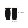thumbnail image 2 of INSPIRE CHIC Women's Elastic Knit Gloves Female Lacework Wrist Arm Warmer Thumb Hole Half Finger Cute Sleeves for Christmas Cool Windproof Black, 2 of 6