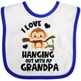 thumbnail image 3 of Inktastic Monkey I Love Hanging out with My Grandpa Boys or Girls Baby Bib, 3 of 4